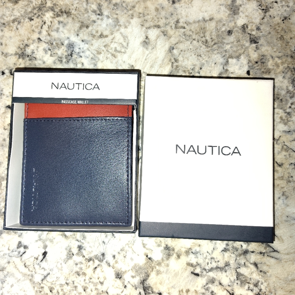 Nautica Blue and Red Key Card Holder with Elegant Design